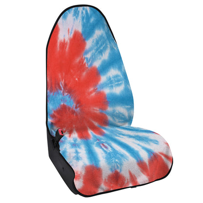Orange And Blue Tie Dye Print Waterproof Car Seat Cover