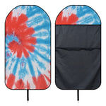 Orange And Blue Tie Dye Print Waterproof Car Seat Cover