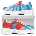 Orange And Blue Tie Dye Print White Chunky Shoes