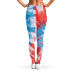 Orange And Blue Tie Dye Print Women's Leggings