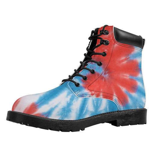 Orange And Blue Tie Dye Print Work Boots