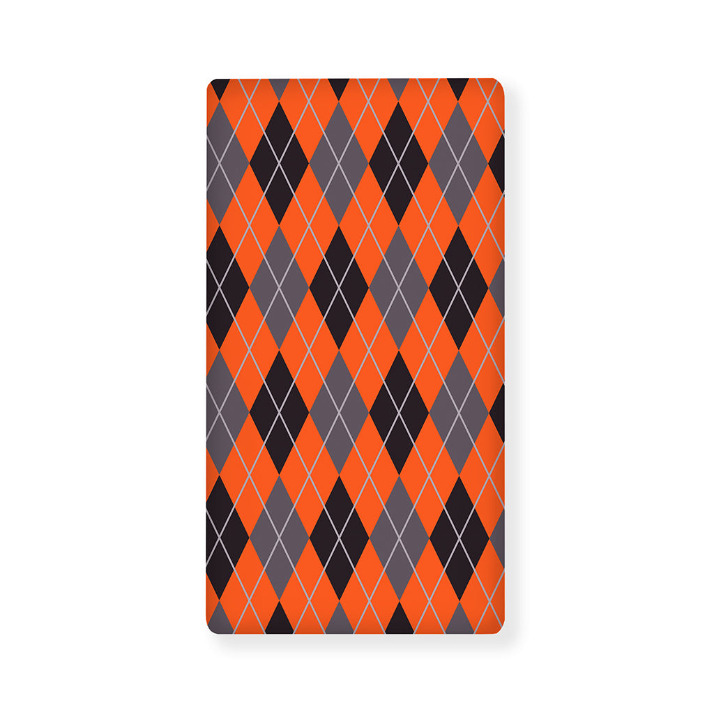 Orange And Grey Halloween Argyle Print Baby Crib Sheet