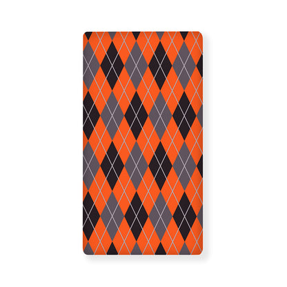Orange And Grey Halloween Argyle Print Baby Crib Sheet