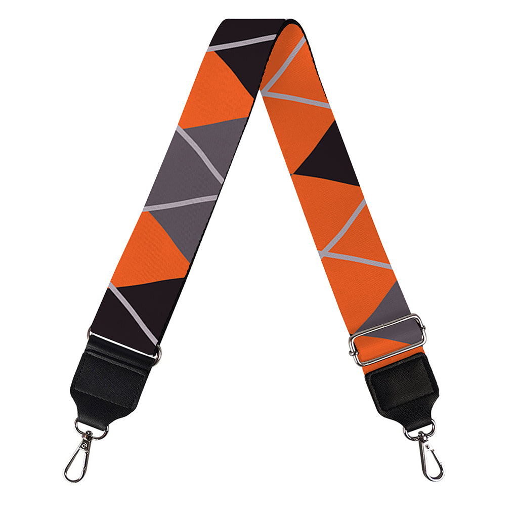Orange And Grey Halloween Argyle Print Bag Strap