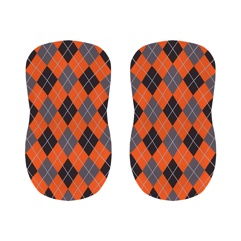 Orange And Grey Halloween Argyle Print Bar Stool Covers