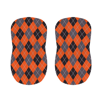 Orange And Grey Halloween Argyle Print Bar Stool Covers