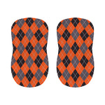 Orange And Grey Halloween Argyle Print Bar Stool Covers