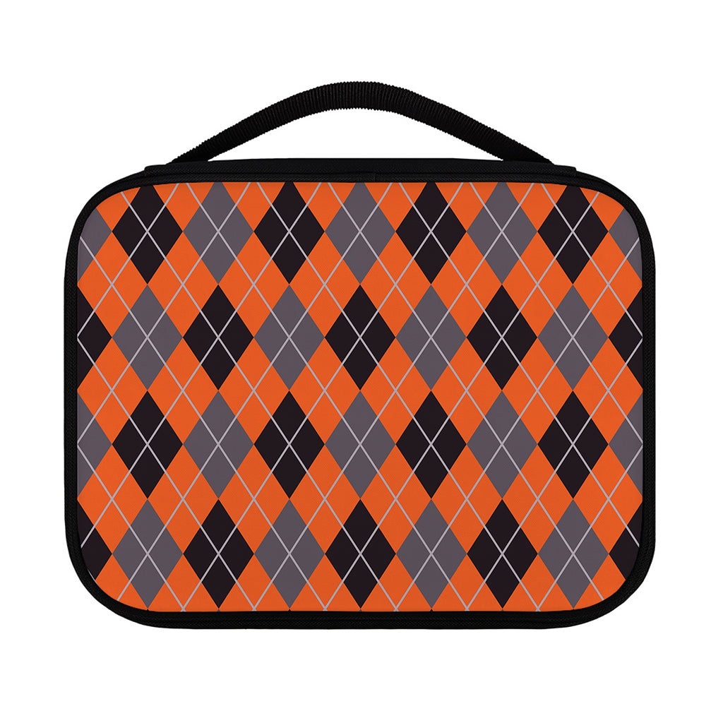 Orange And Grey Halloween Argyle Print Classic Bible Case