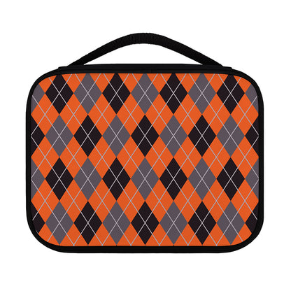 Orange And Grey Halloween Argyle Print Classic Bible Case