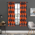 Orange And Grey Halloween Argyle Print Grommet Curtain Panels