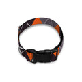 Orange And Grey Halloween Argyle Print Dog Collar