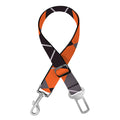 Orange And Grey Halloween Argyle Print Dog Seat Belt