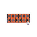 Orange And Grey Halloween Argyle Print Extended Mouse Pad