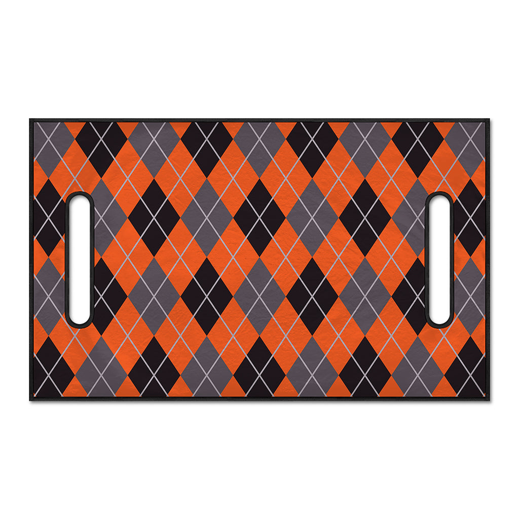 Orange And Grey Halloween Argyle Print Golf Cart Seat Cover