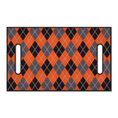 Orange And Grey Halloween Argyle Print Golf Cart Seat Cover