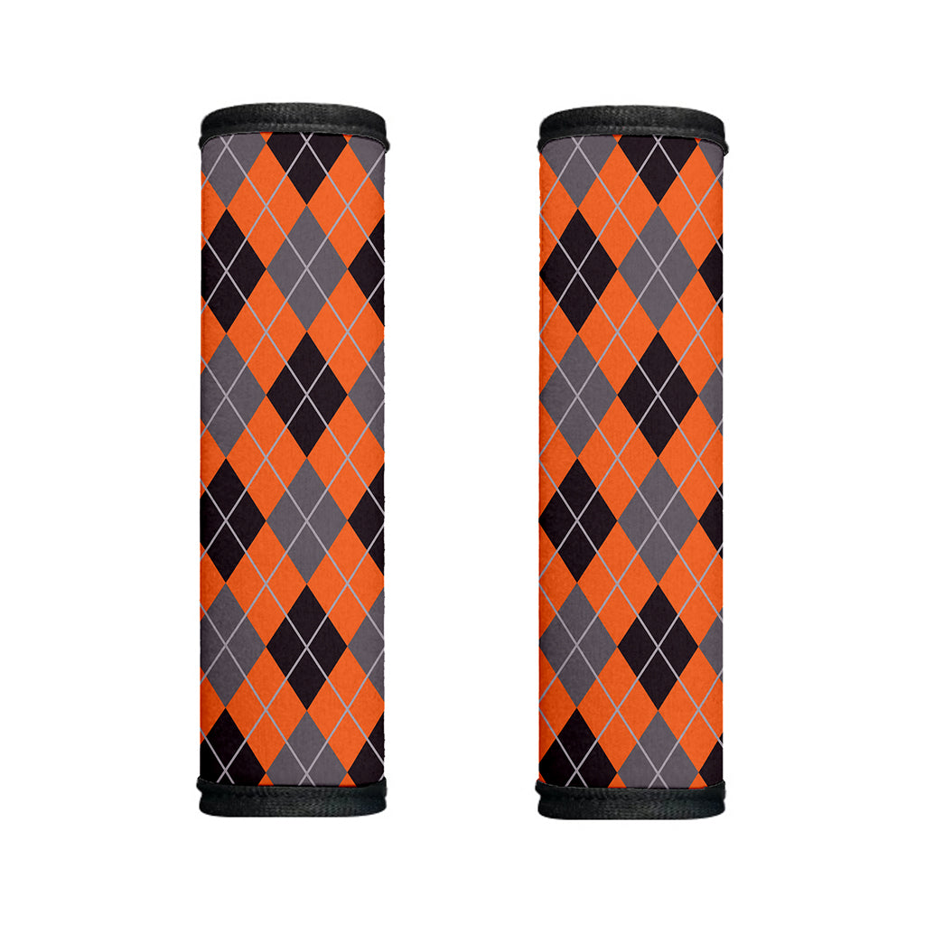 Orange And Grey Halloween Argyle Print Handle Covers