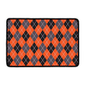 Orange And Grey Halloween Argyle Print Kitchen Mat