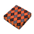 Orange And Grey Halloween Argyle Print Outdoor Seat Cushion Cover