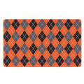 Orange And Grey Halloween Argyle Print Polyester Doormat