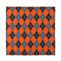 Orange And Grey Halloween Argyle Print Silk Bandana