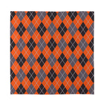 Orange And Grey Halloween Argyle Print Silk Bandana