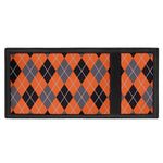 Orange And Grey Halloween Argyle Print Trifold Wallet