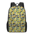 Orange And Lemon Striped Pattern Print 17 Inch Backpack