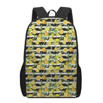 Orange And Lemon Striped Pattern Print 17 Inch Backpack