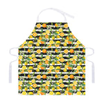 Orange And Lemon Striped Pattern Print Adjustable Apron