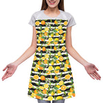 Orange And Lemon Striped Pattern Print Adjustable Apron