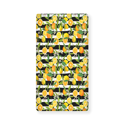 Orange And Lemon Striped Pattern Print Baby Crib Sheet