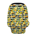 Orange And Lemon Striped Pattern Print Baby Seat Cover