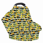 Orange And Lemon Striped Pattern Print Baby Seat Cover