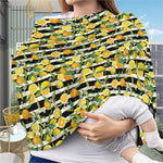 Orange And Lemon Striped Pattern Print Baby Seat Cover