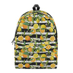 Orange And Lemon Striped Pattern Print Backpack