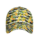 Orange And Lemon Striped Pattern Print Baseball Cap