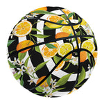 Orange And Lemon Striped Pattern Print Basketball