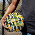 Orange And Lemon Striped Pattern Print Basketball