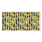 Orange And Lemon Striped Pattern Print Beach Towel