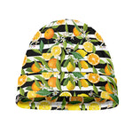 Orange And Lemon Striped Pattern Print Beanie