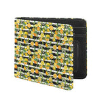 Orange And Lemon Striped Pattern Print Bifold Wallet