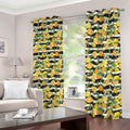 Orange And Lemon Striped Pattern Print Dimout Grommet Curtains
