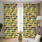 Orange And Lemon Striped Pattern Print Blackout Pencil Pleat Curtains