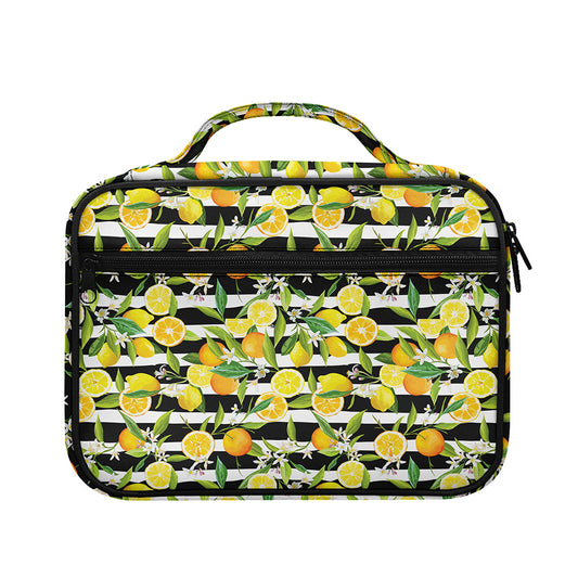 Orange And Lemon Striped Pattern Print Briefcase Bible Bag