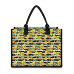 Orange And Lemon Striped Pattern Print Canvas Tote Bag