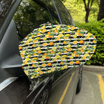 Orange And Lemon Striped Pattern Print Car Side Mirror Covers