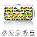 Orange And Lemon Striped Pattern Print Car Windshield Sun Shade