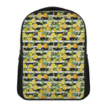 Orange And Lemon Striped Pattern Print Casual Backpack
