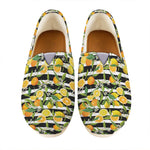 Orange And Lemon Striped Pattern Print Casual Shoes