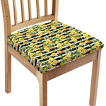 Orange And Lemon Striped Pattern Print Chair Cushion Cover